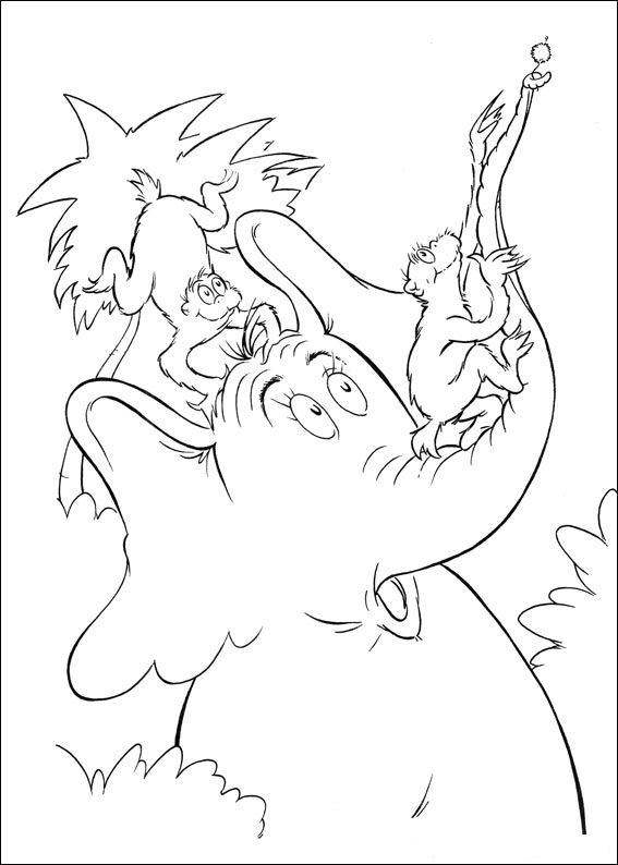 Plansa de colorat cu Horton Dr. Seuss 60 57